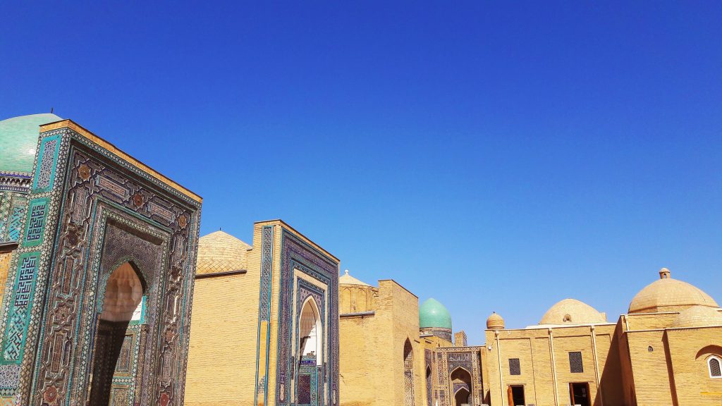 Info Shymkent - Panorama of Shah-i-Zinda at the main court in Samarkand.