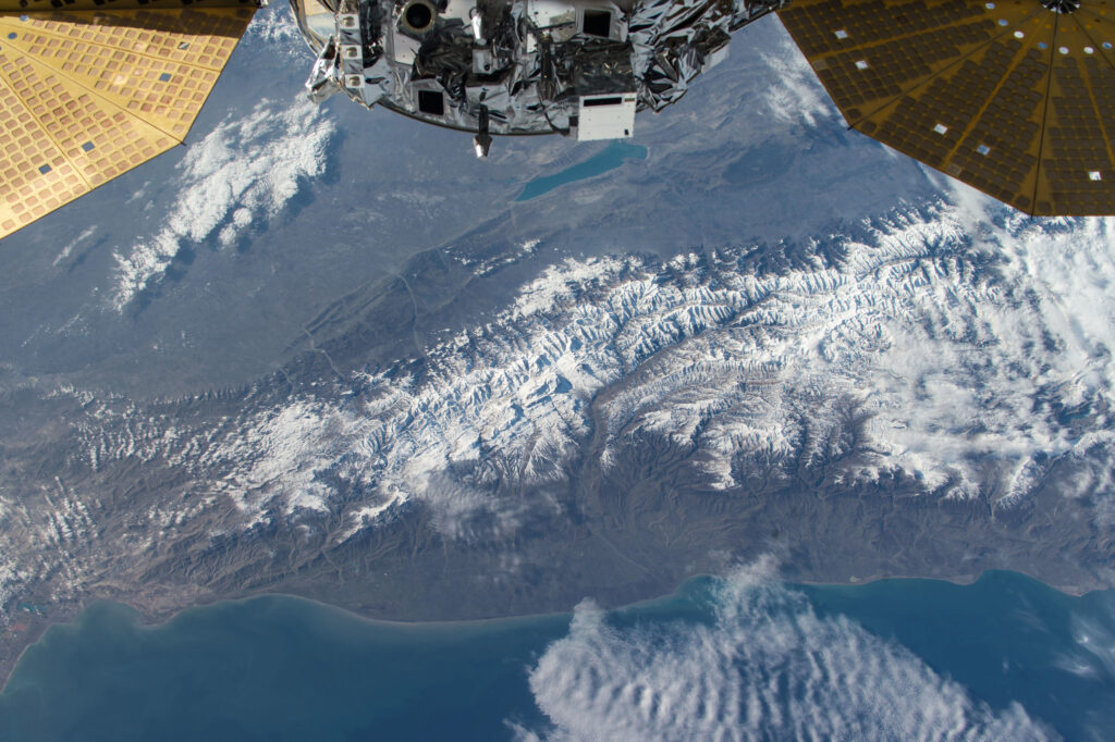 Info Shymkent - Caucasus seen from ISS (Image: NASA)