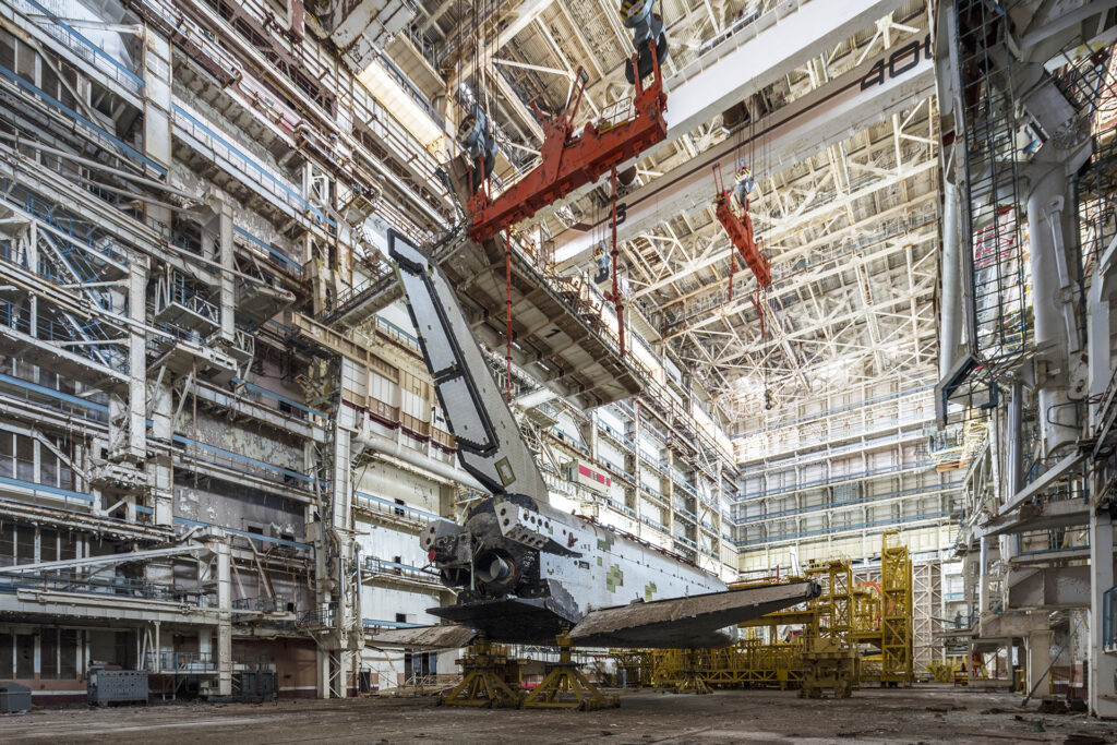 Info Shymkent - Two abandoned Buran in MKZ building in Baikonur, Kazakhstan (Image: Jonk)