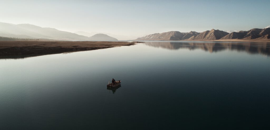 Info Shymkent - Nursultan Baikenov's Drone picture of a lonely fisherman