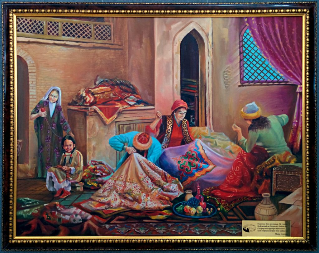 Info Shymkent - Painting about Handcraft work in ancient Otrar (Farab) in Museum of Fine Arts in Shymkent, Kazakhstan