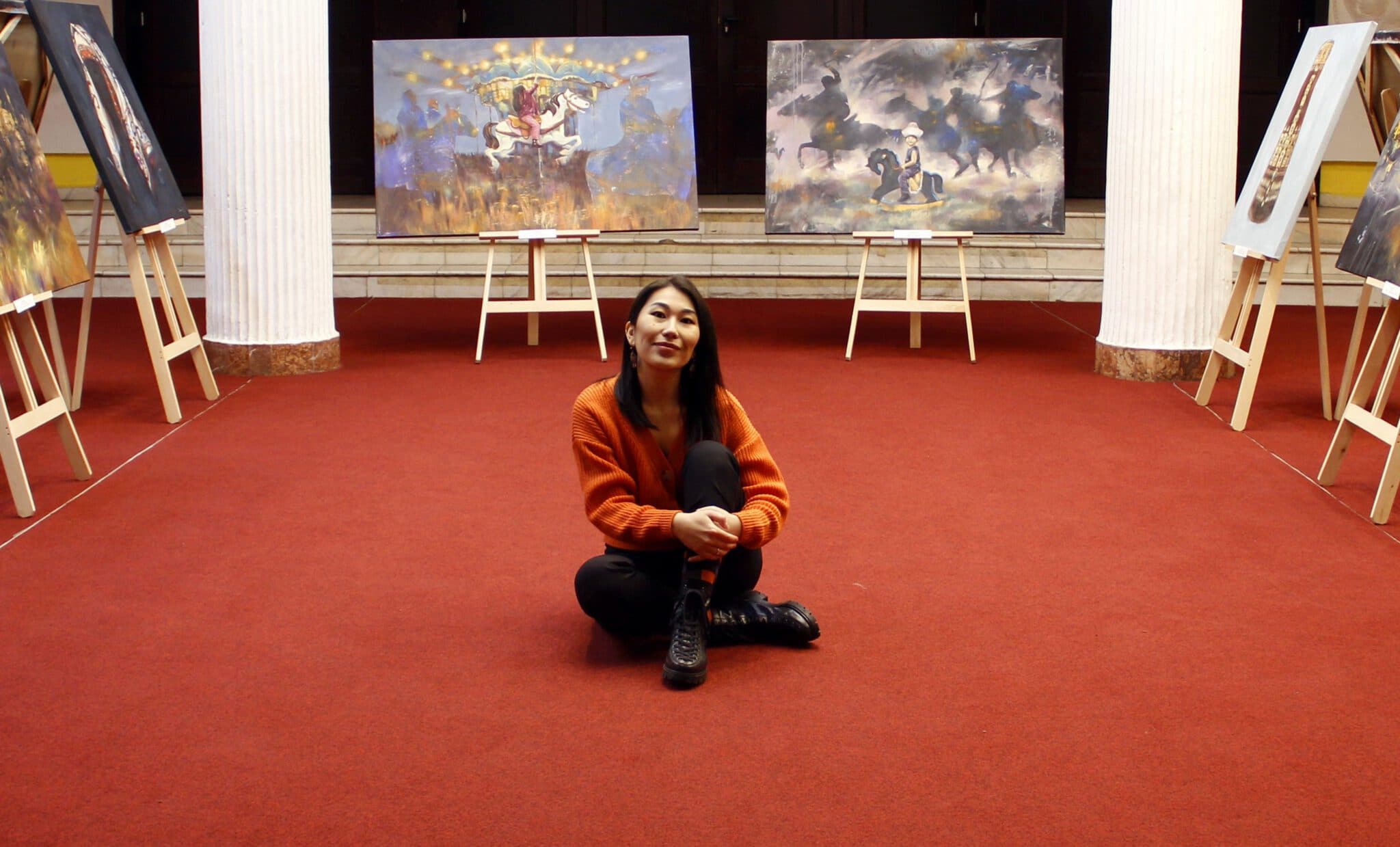 Info Shymkent - Kazakh Artist Alua Tebenova in her art exhibition