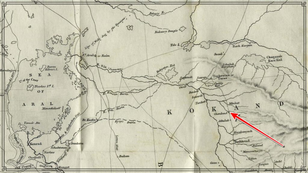 Info Shymkent - Shymkent on a Central Asia Map from 1856