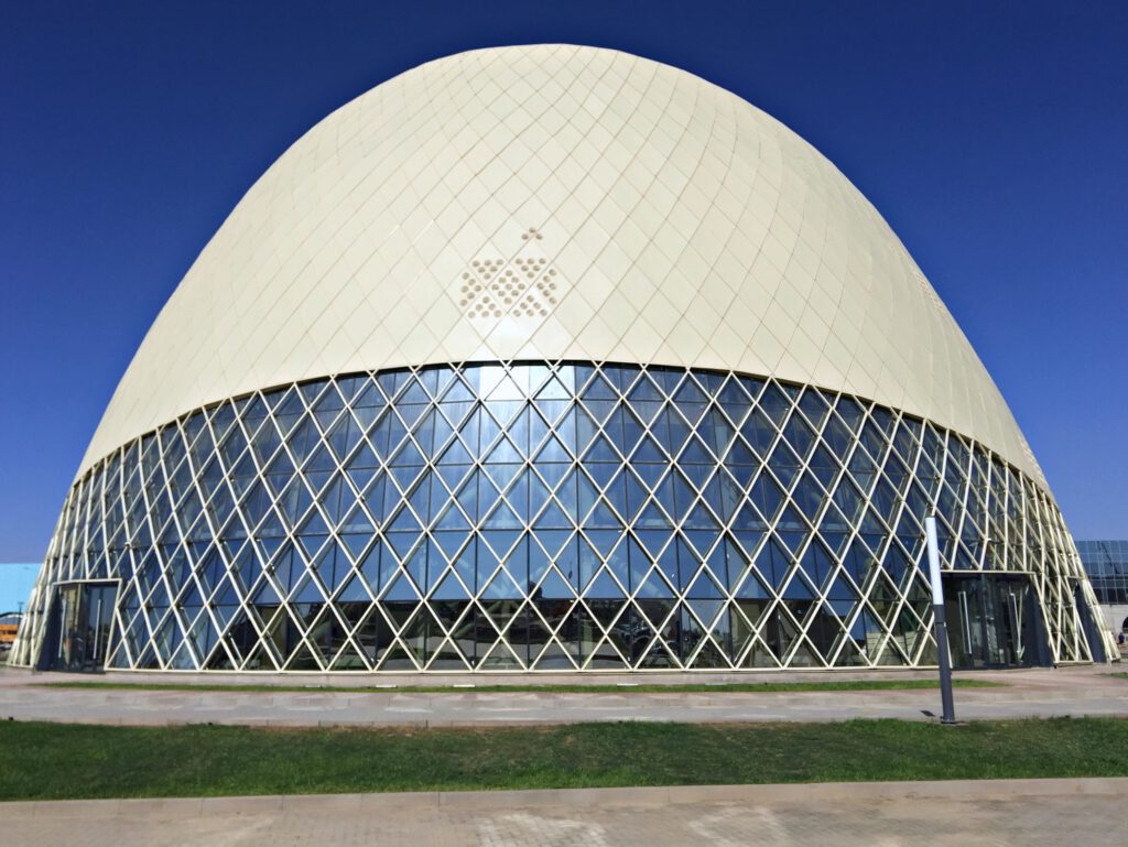 Info Shymkent - Back side of Khoja Ahmed Yasawi Museum in Turkestan (Image: Dome + Partners)