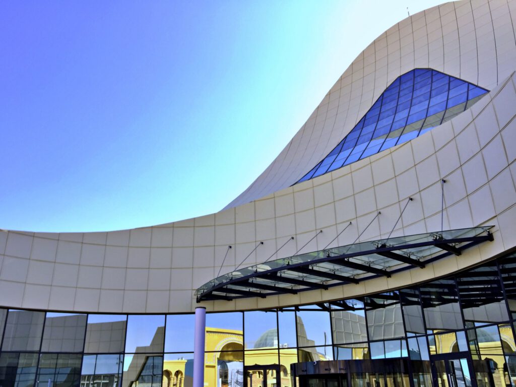 Info Shymkent - Entrance of Khoja Ahmed Yasawi Museum in Turkestan (Image: Dome + Partners)