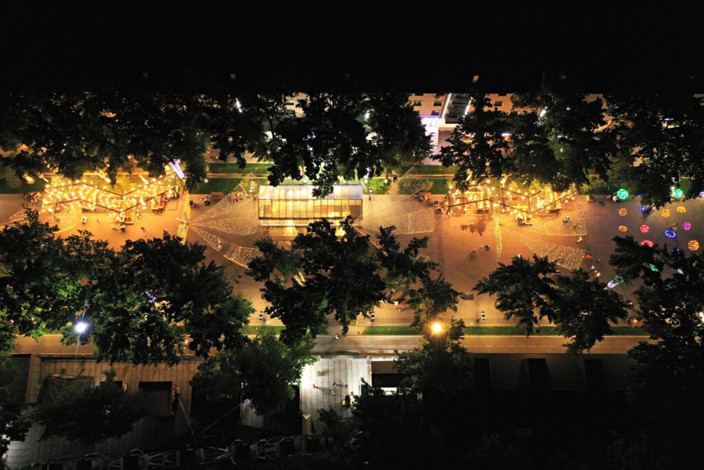 Info Shymkent - Pedestrian street Arbat at Night