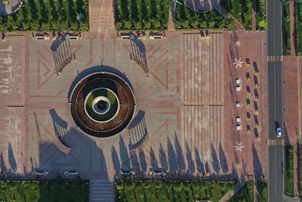 Info Shymkent - Shymkent from Above - New Akimat Fountain