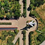 Info Shymkent - Shymkent from Above - World War II Memorial plane