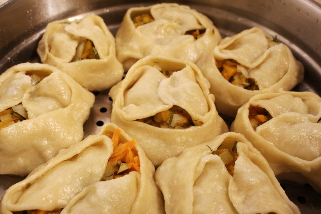 The Kazakh dumplings Manti are ready!