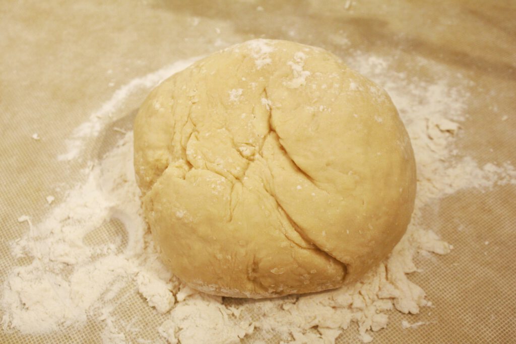 Preparing the dough for Manti