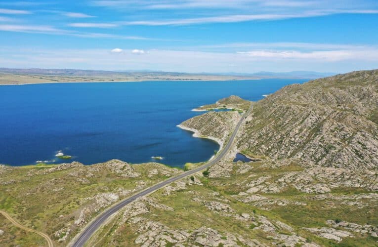 Picturesque road along the Bukhtarma Reservoir