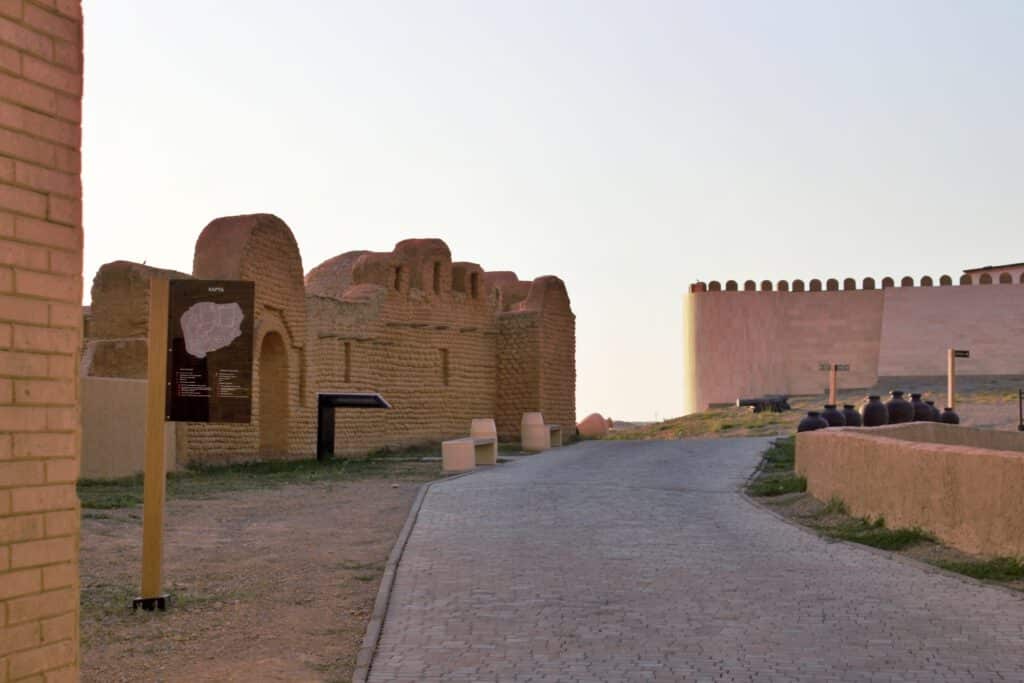 Info Shymkent - View throught the main gate of the new reconstructed Citadel of Shymkent