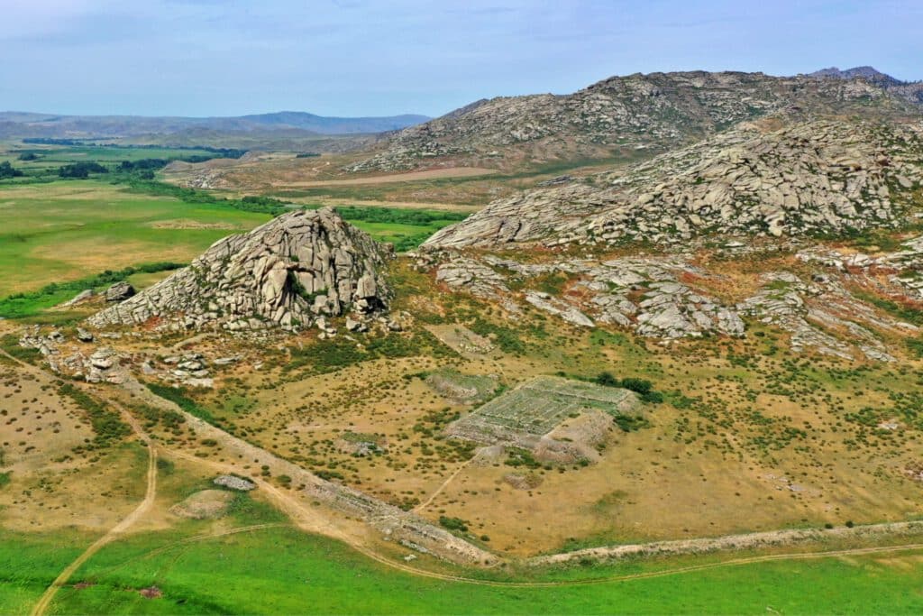 Info Shymkent - Bird view of the ruins of the Abylaikit Monastery in East Kazakhstan