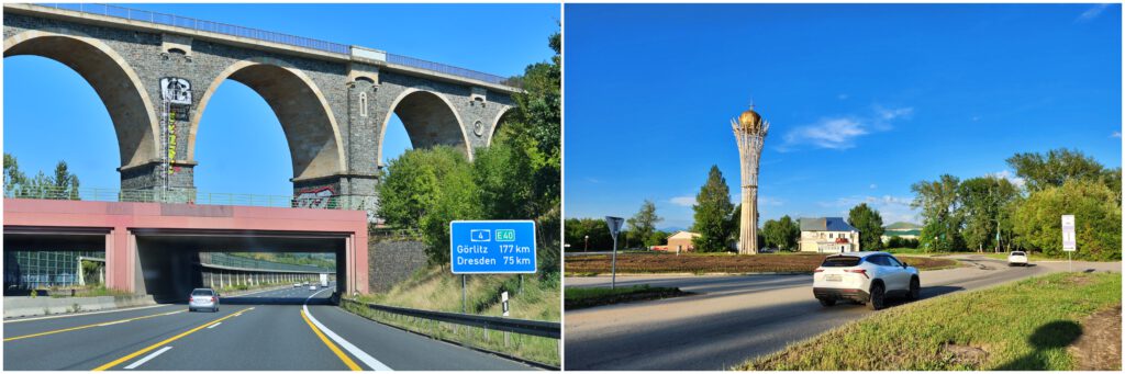 Info Shymkent - Views of the European Route E40 in Chemnitz-(Germany) and in Ridder (Kazakhstan)