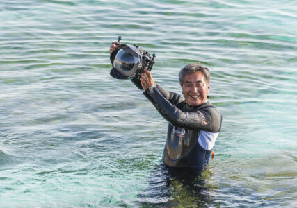 After a successful dive Info Shymkent - Photographer Farhat Kabdykairov after a successful diving session